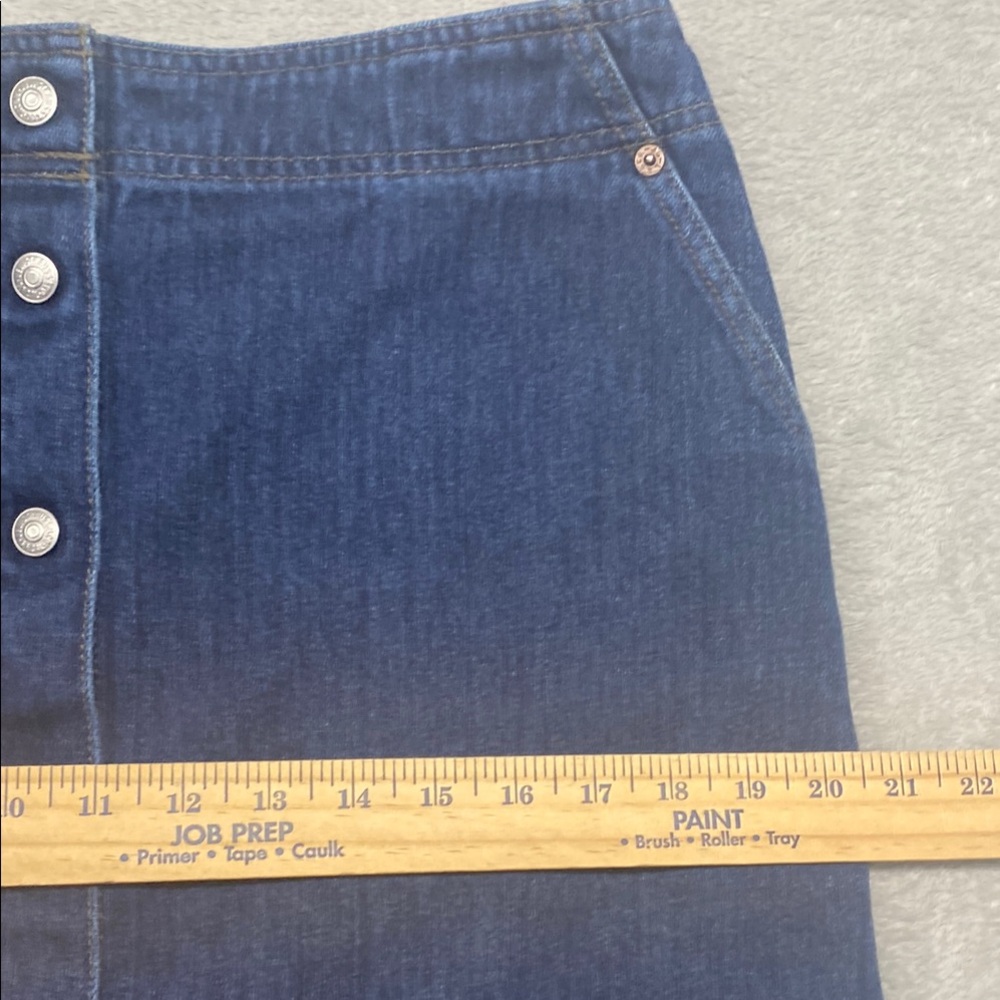 Levis skirt womens 32‎ blue denim jean y2k snap button slit 90s midi - Picture 4 of 7